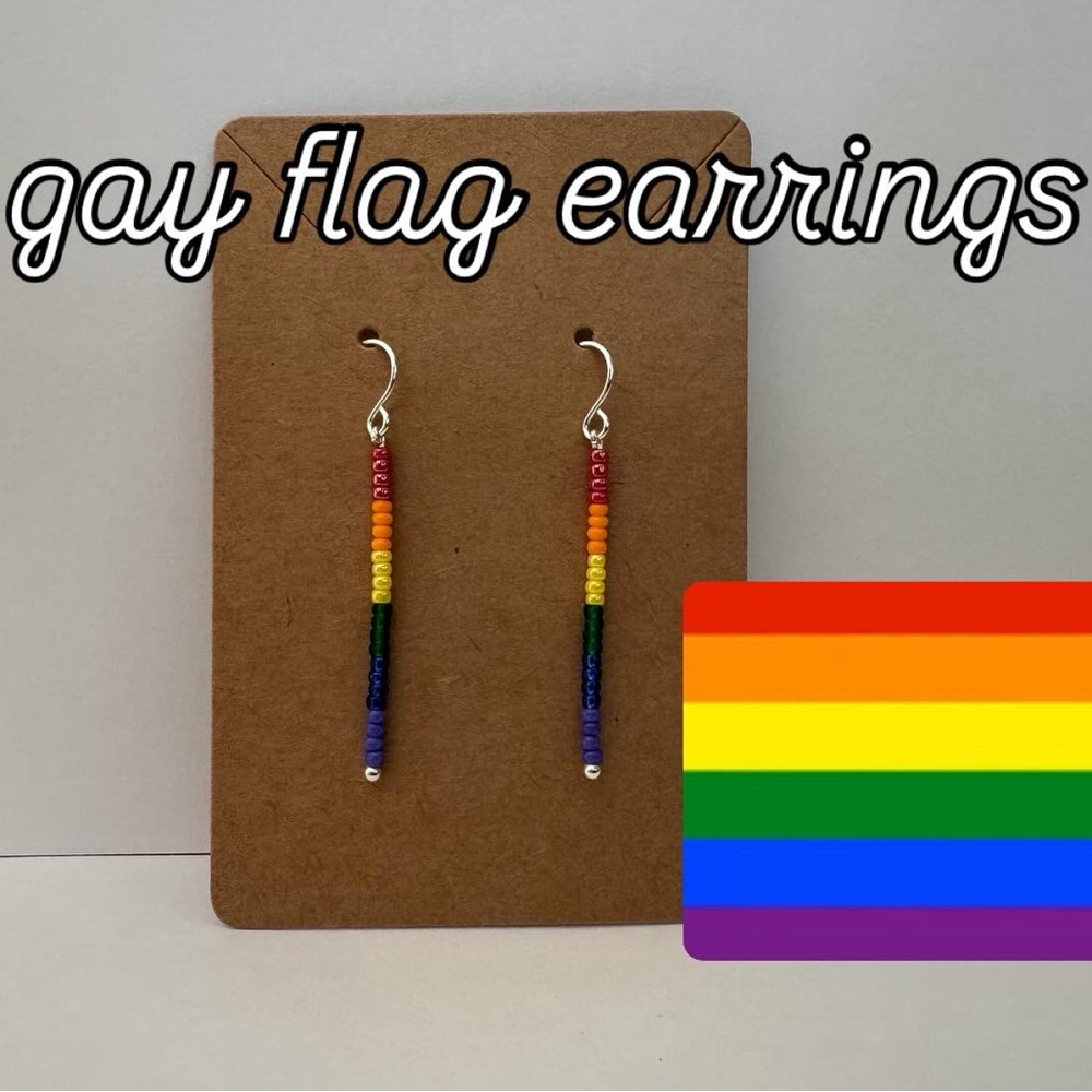 Rainbow Beaded Earrings